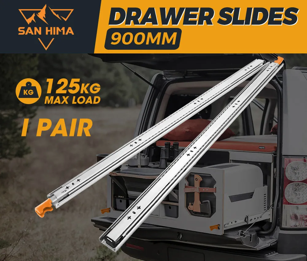 125kg Locking Drawer Slides / Runners 900mm 4wd Trailer Fridge Draw