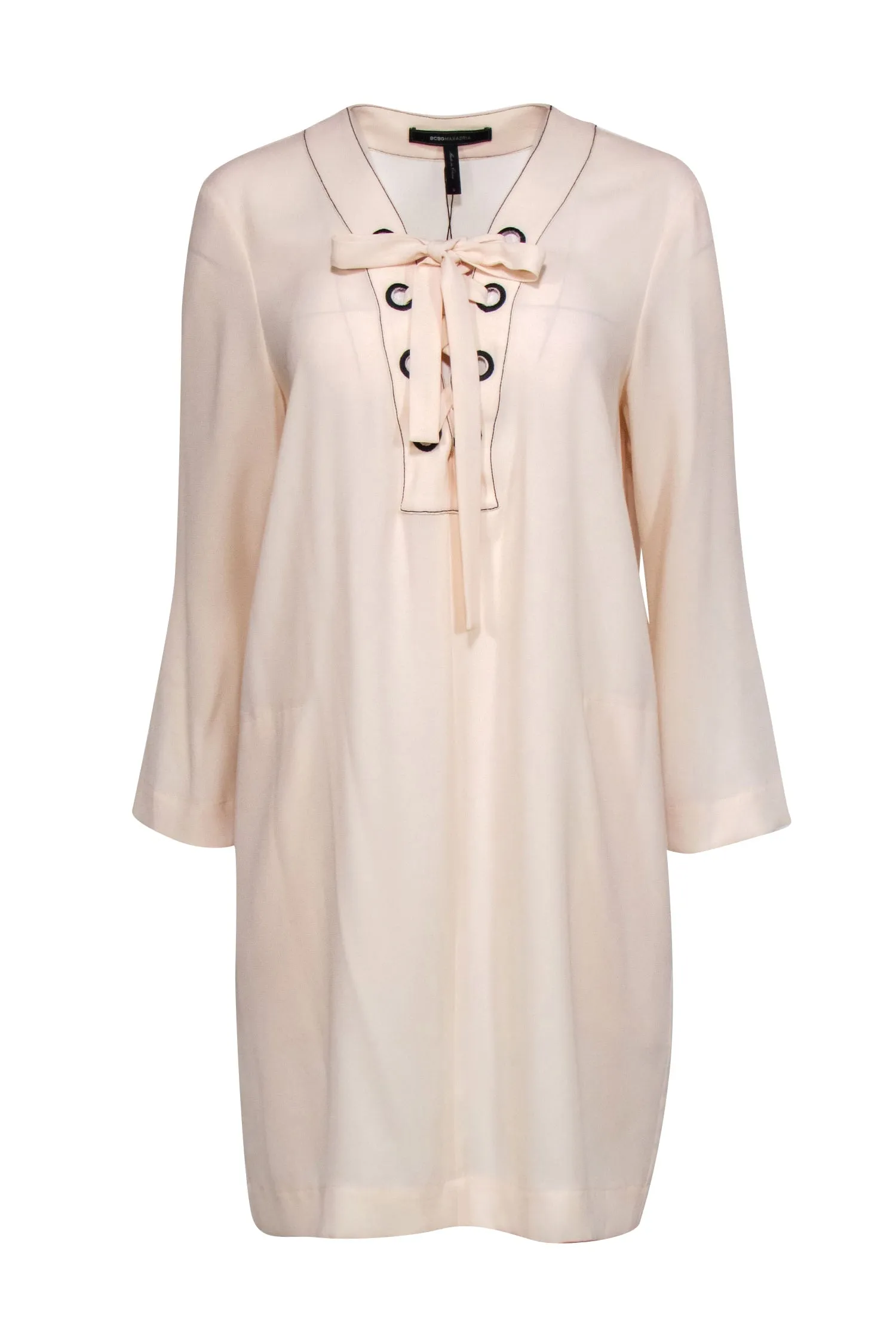BCBG Max Azria - Cream Lace-Up "Tonya" Dress w/ Pockets Sz S
