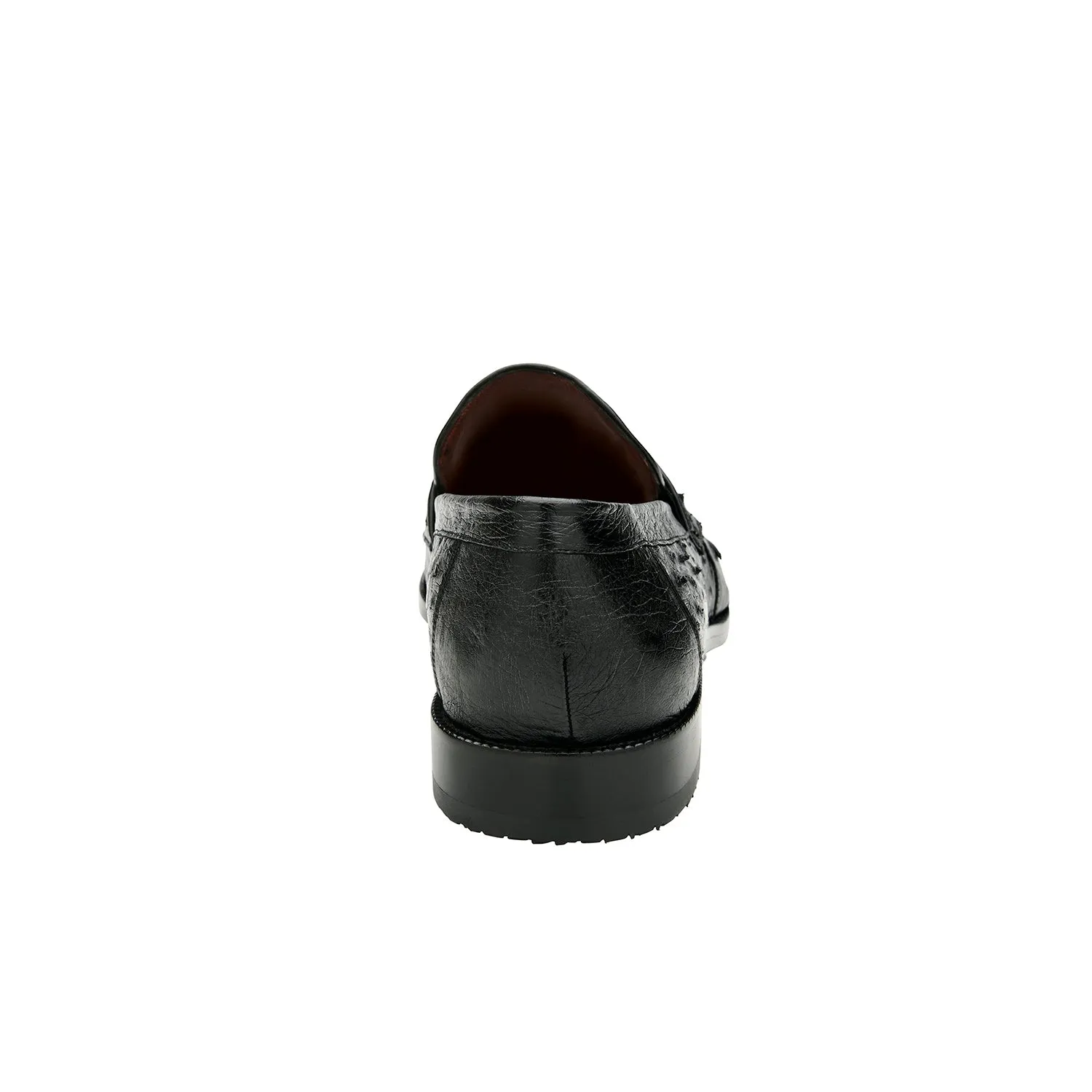 Belvedere Espada Men's Shoes Exotic Genuine Ostrich Split-Toe Penny Loafers (BV3153)
