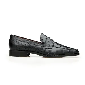 Belvedere Espada Men's Shoes Exotic Genuine Ostrich Split-Toe Penny Loafers (BV3153)