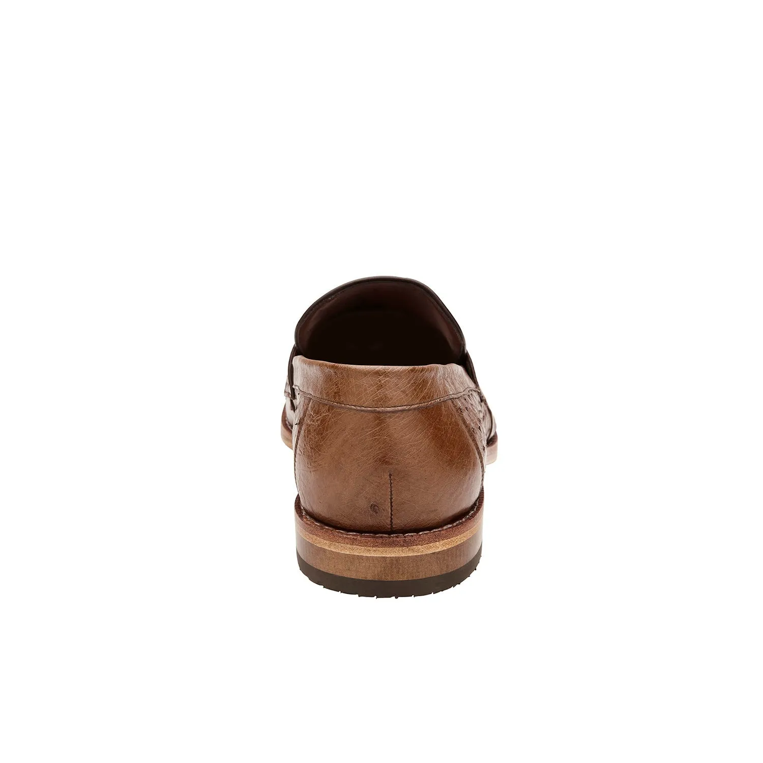 Belvedere Espada Men's Shoes Exotic Genuine Ostrich Split-Toe Penny Loafers (BV3153)