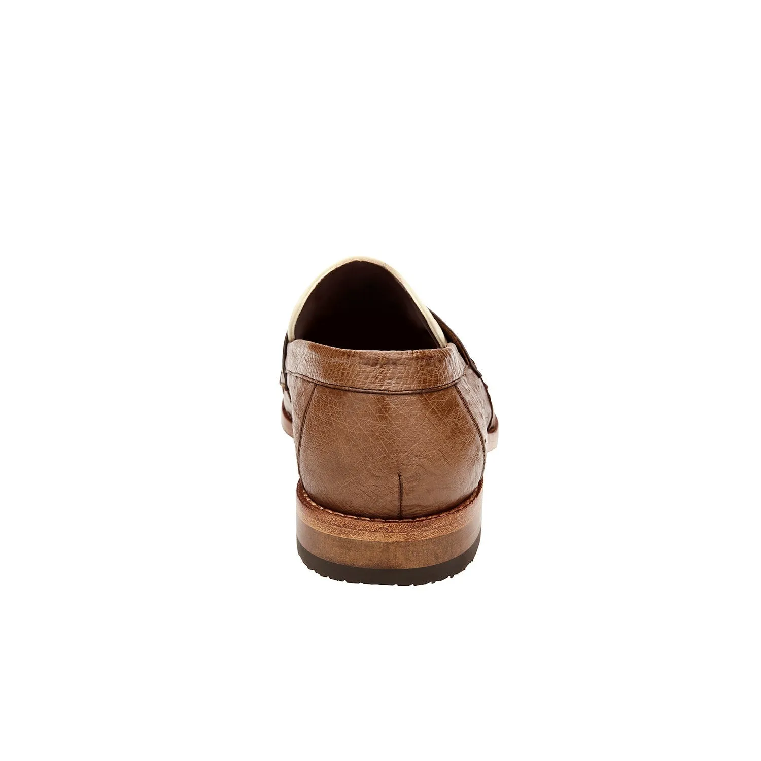 Belvedere Espada Men's Shoes Exotic Genuine Ostrich Split-Toe Penny Loafers (BV3153)