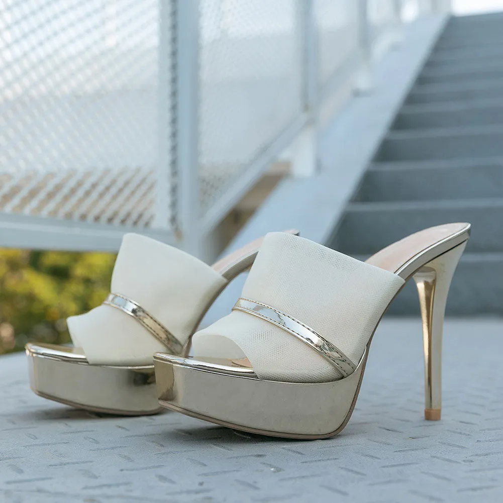 Big Size 42 Ladies Elegant Thick High Heels Sandals Fashion Buckle Solid Platform