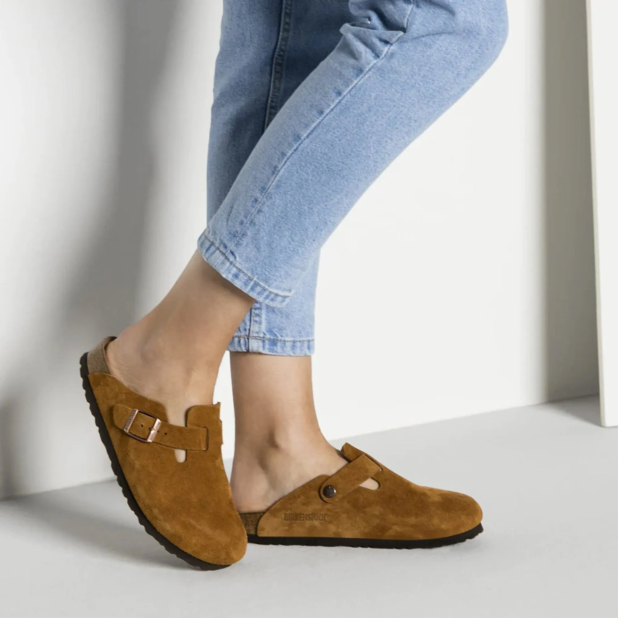 Birkenstock | BOSTON SOFT FOOTBED SUEDE LEATHER  { BROWN/MINK