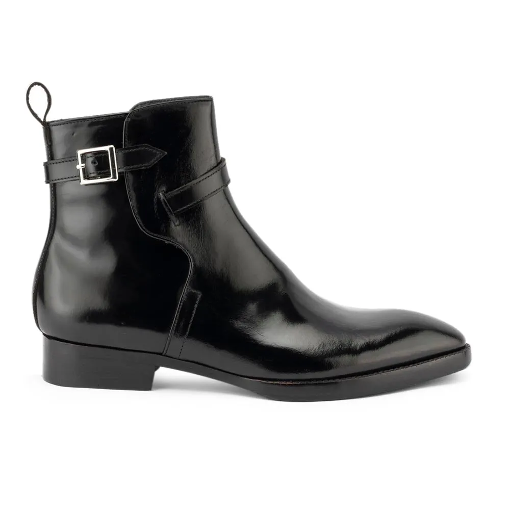 Black Glossed Modern Jodhpur Boots