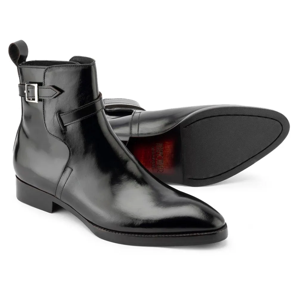 Black Glossed Modern Jodhpur Boots