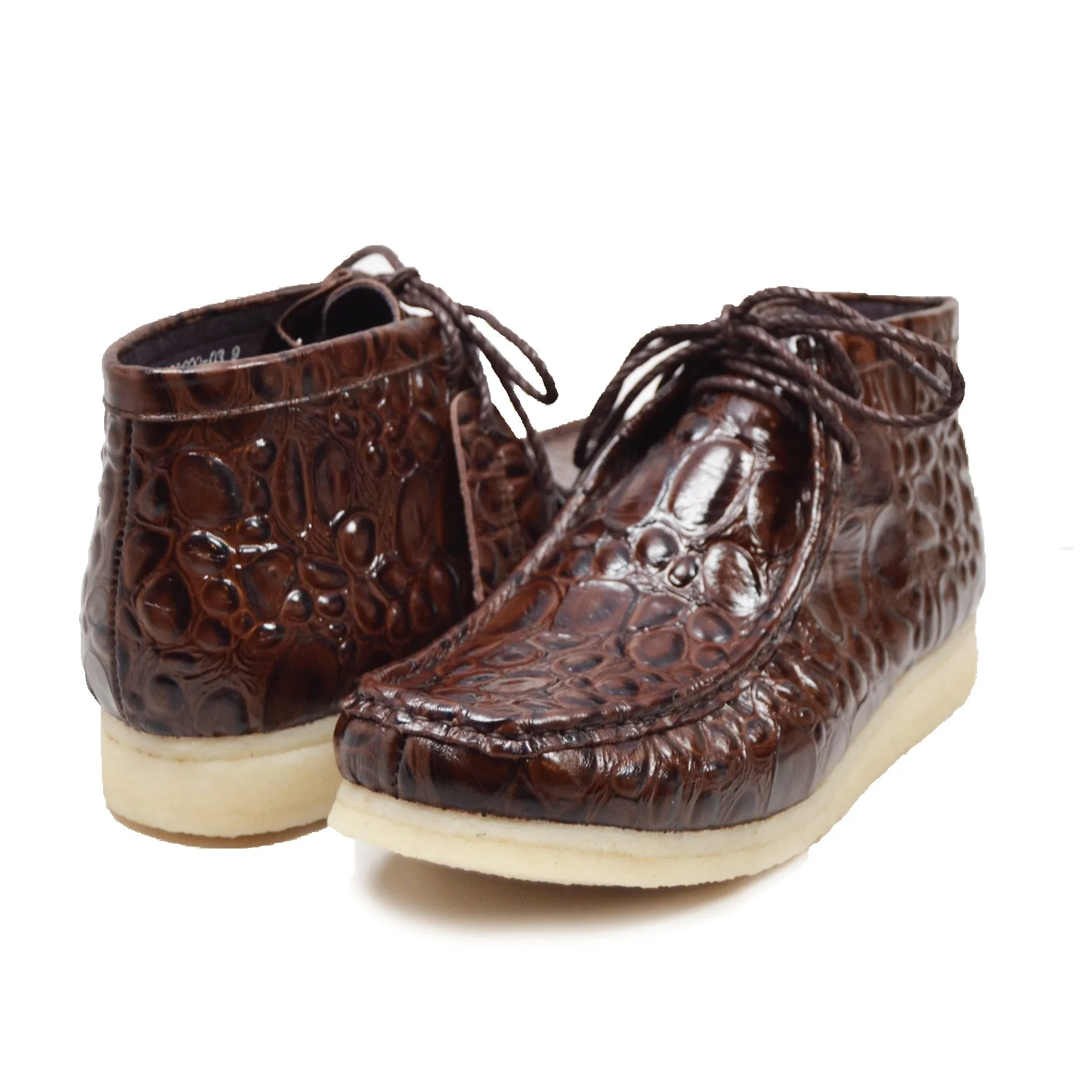 British Walkers Crocs Wallabee Boots Men's Limited Editon Crocodile Leather