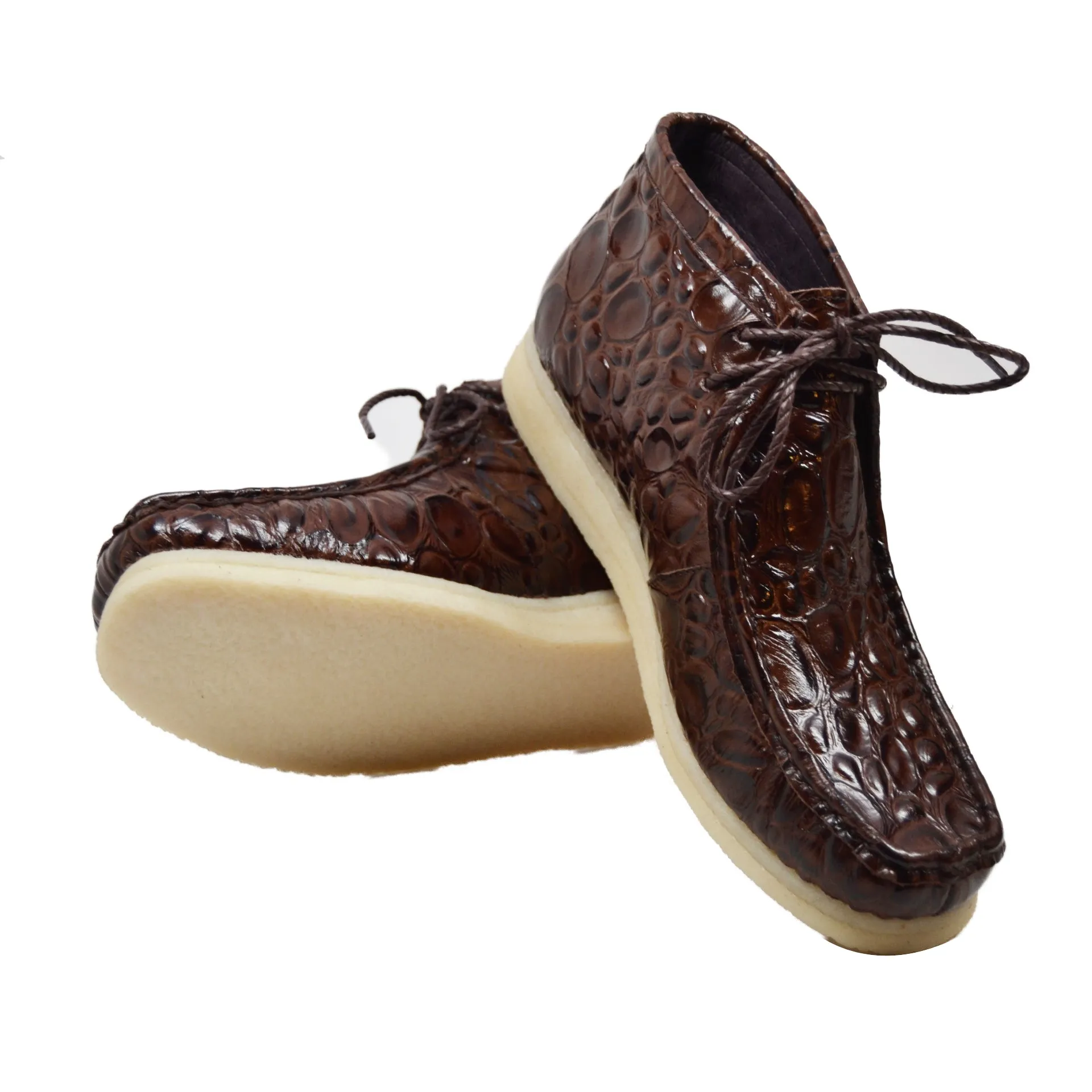 British Walkers Crocs Wallabee Boots Men's Limited Editon Crocodile Leather