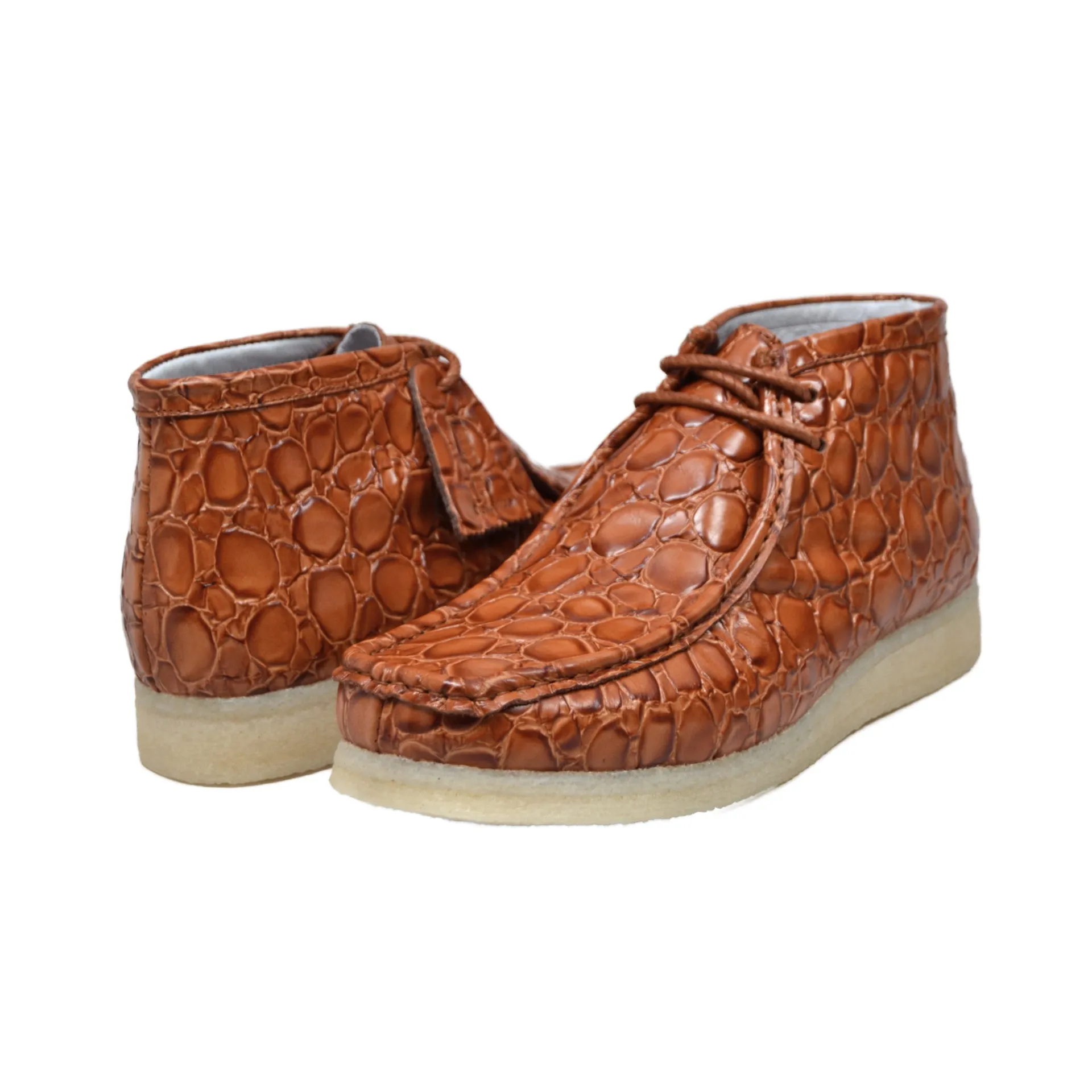 British Walkers Crocs Wallabee Boots Men's Limited Editon Crocodile Leather