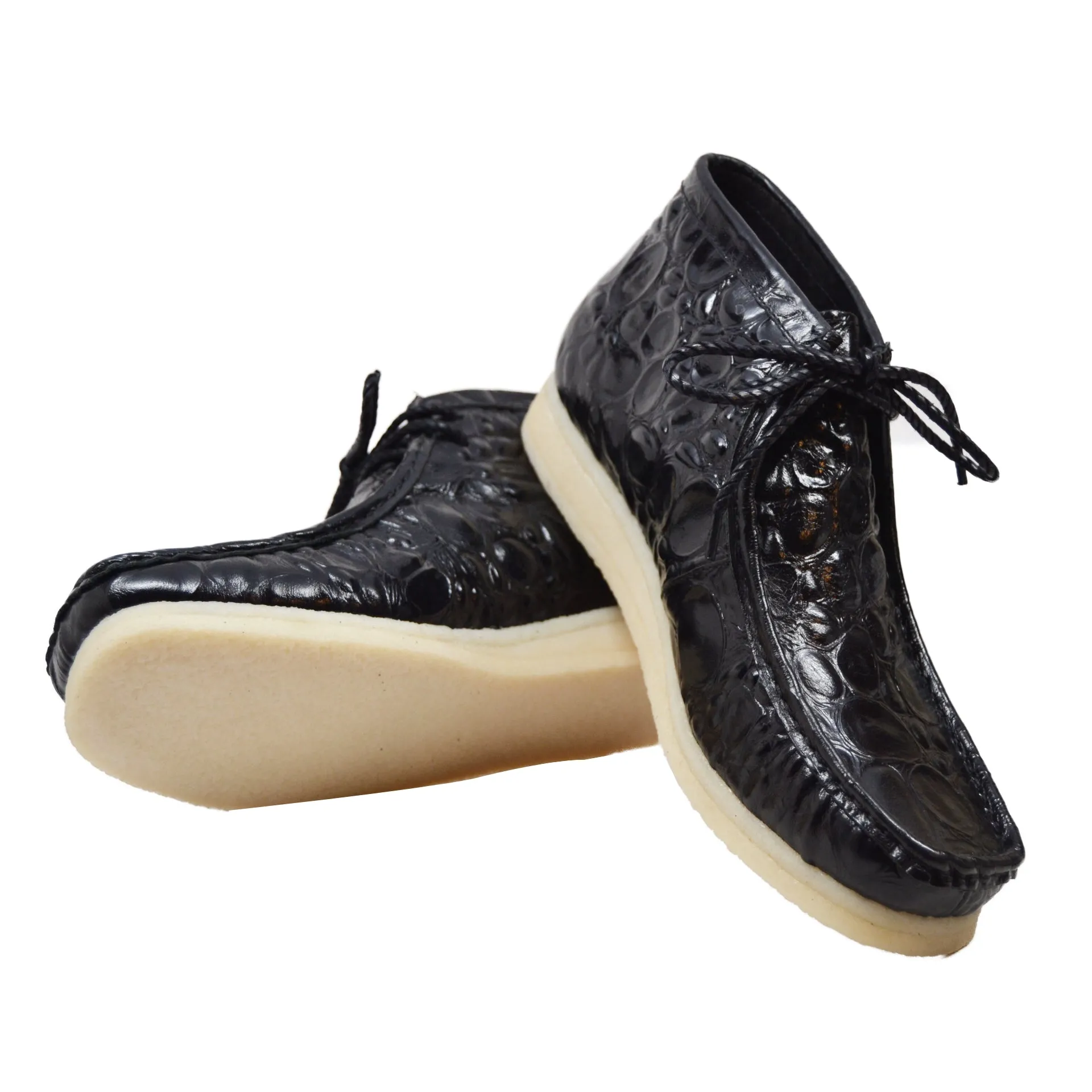 British Walkers Crocs Wallabee Boots Men's Limited Editon Crocodile Leather