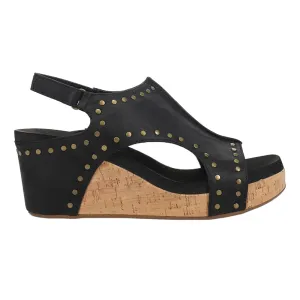Carley Rivet Studded Slingback Wedge Sandals