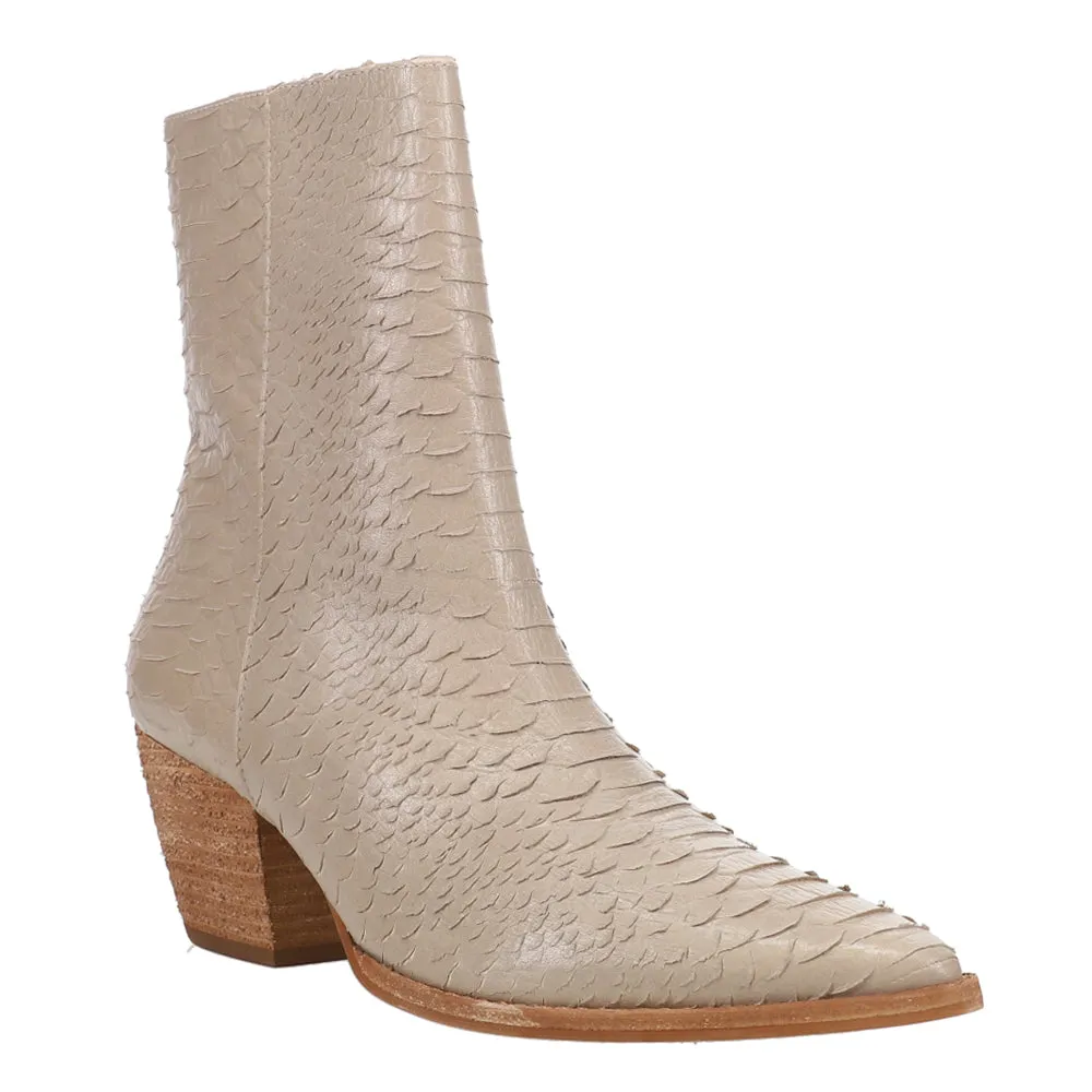 Caty Snake Pointed Toe Cowboy Zippered Booties