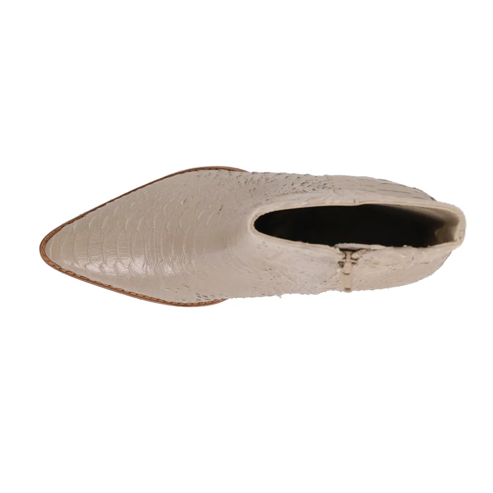 Caty Snake Pointed Toe Cowboy Zippered Booties