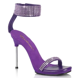 CHIC-40 Purple Rhinestone Strappy Evening Shoes