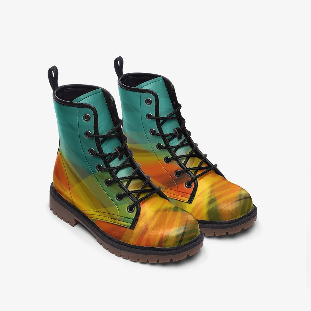 Colorful Abstract Vegan Leather Boots