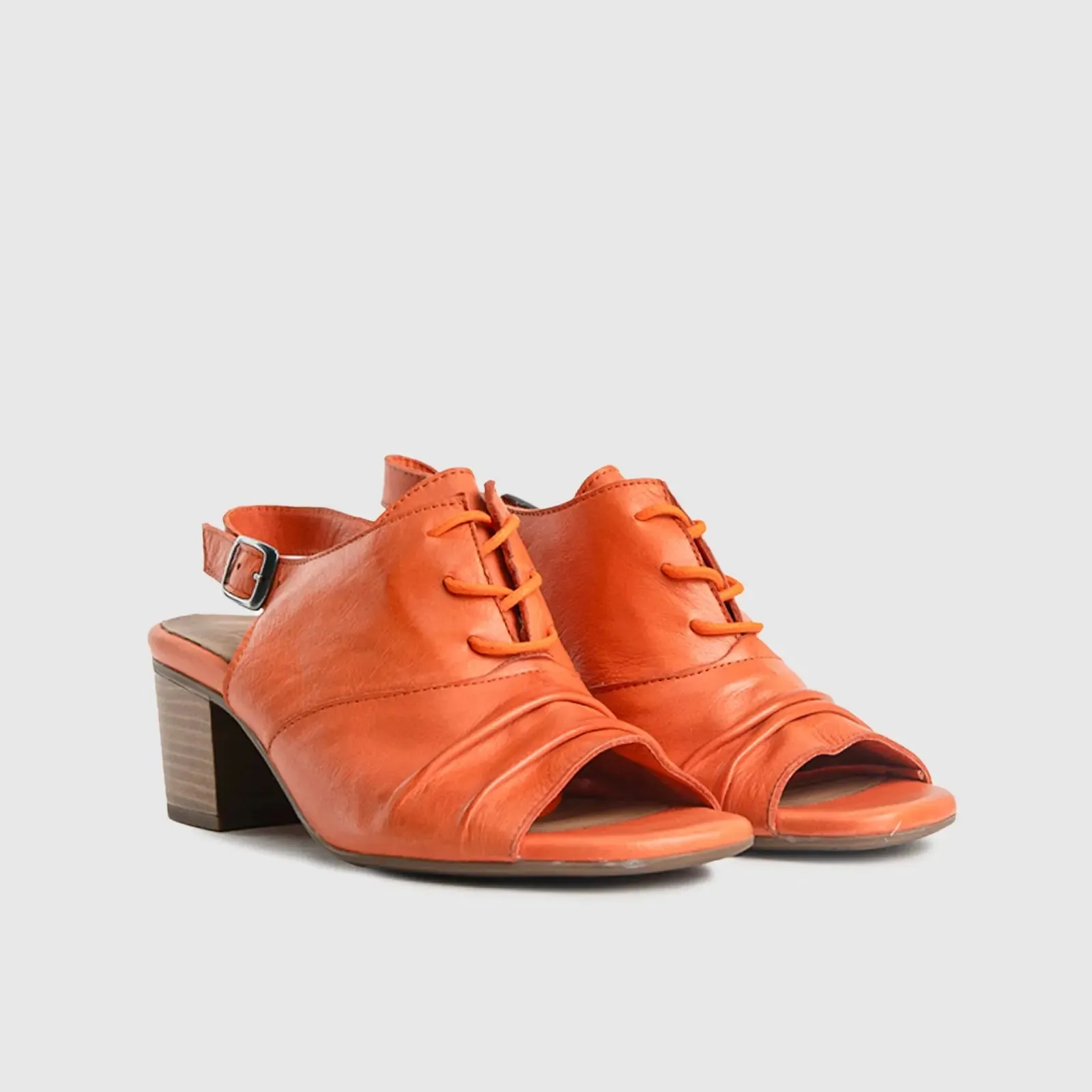 Comfort Block Heel Sandal Orange 8434