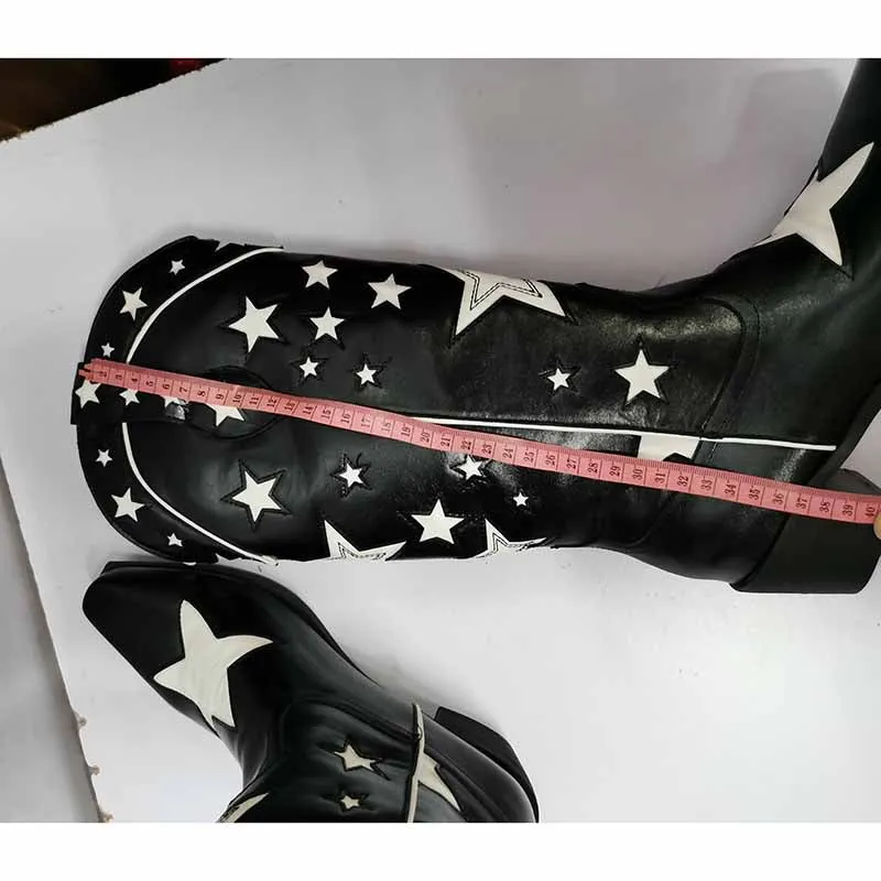 Cowboy western knee high boots Star Embroidered Cowboy Boots, Cowboy Boots With Stars