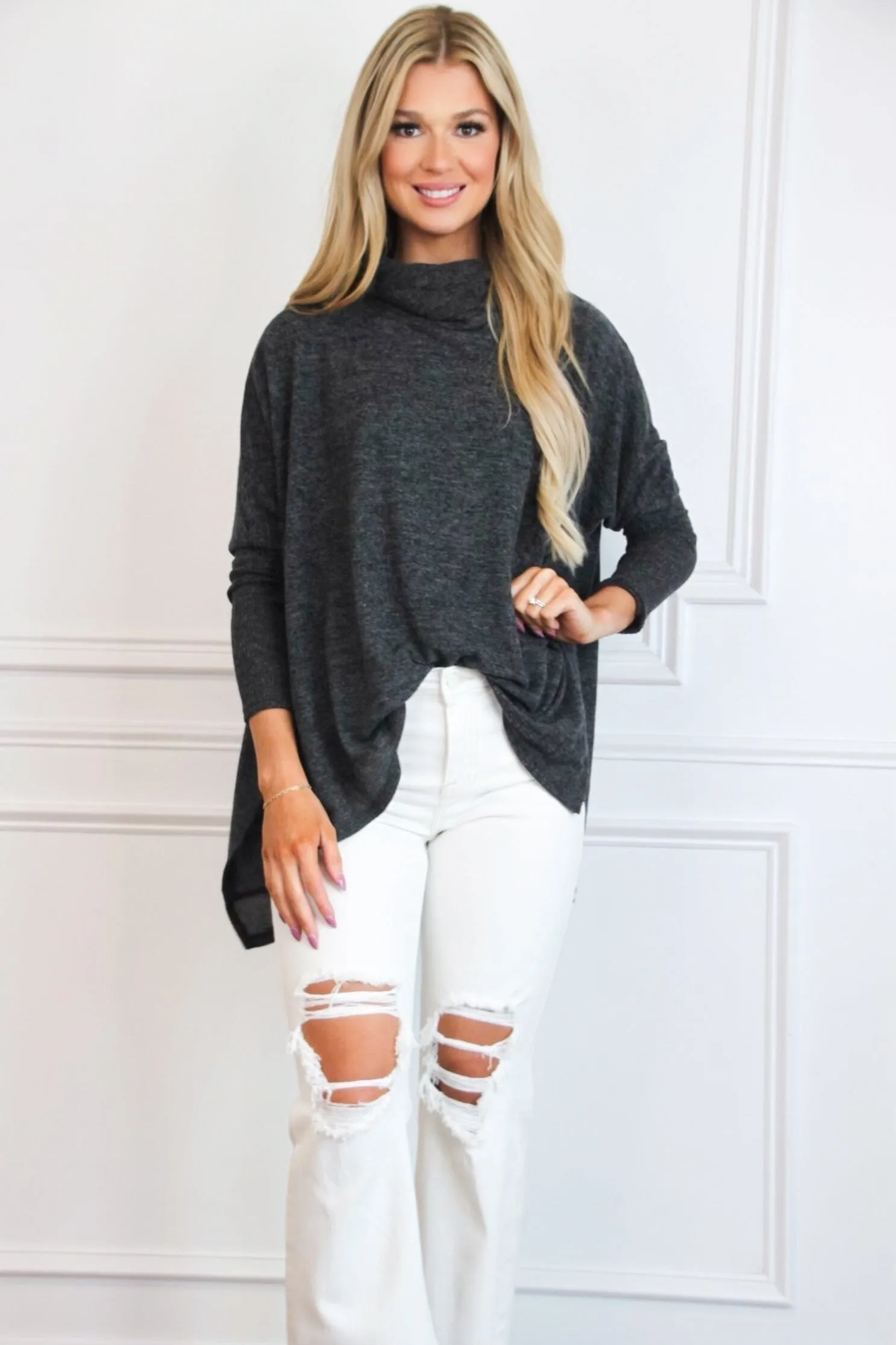 Cozy Chic Oversized Sweater: Black