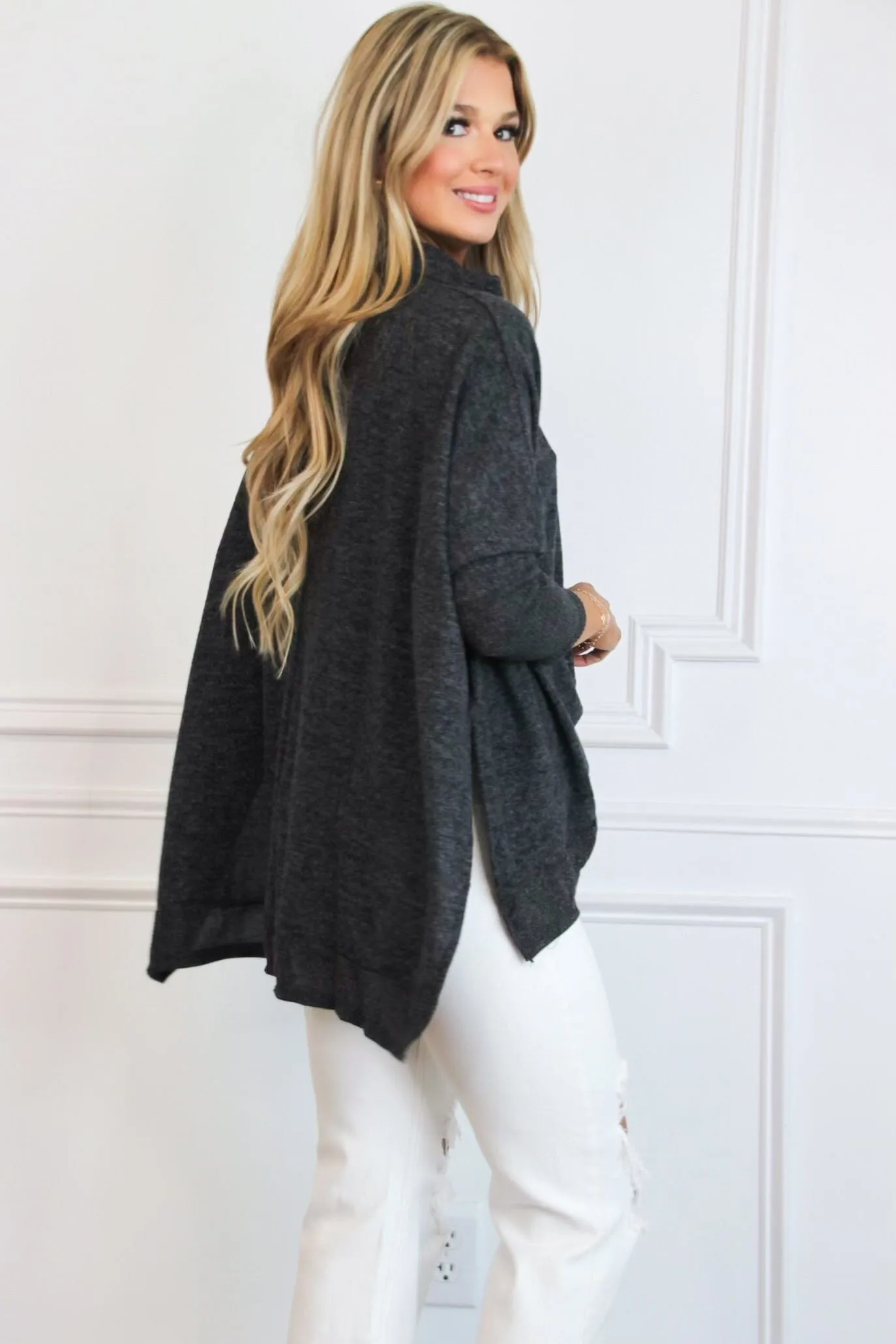 Cozy Chic Oversized Sweater: Black