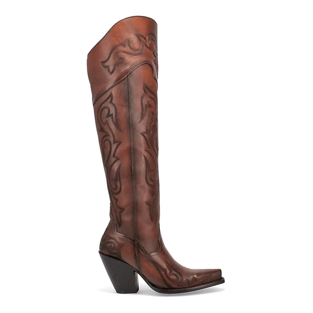 Dan Post Women's Seductress Snip Toe Leather Tall Boots - Chestnut DP3285