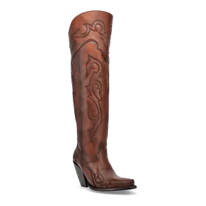 Dan Post Women's Seductress Snip Toe Leather Tall Boots - Chestnut DP3285