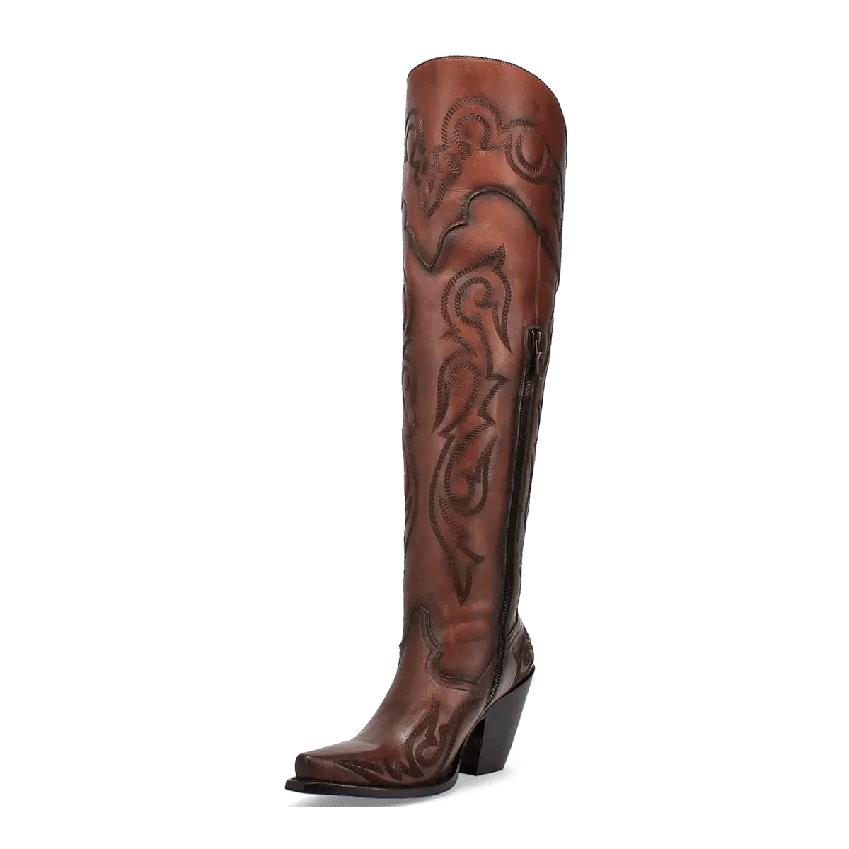 Dan Post Women's Seductress Snip Toe Leather Tall Boots - Chestnut DP3285