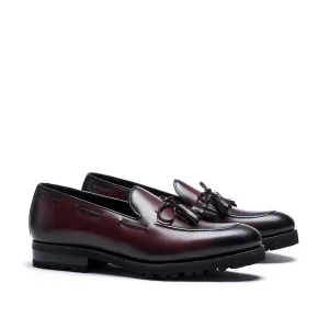 Dark Burgundy Calf Laced Tassel Loafer