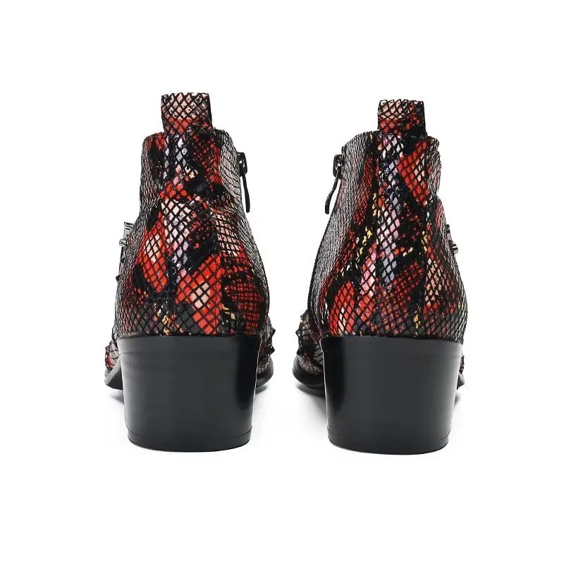 Exotic EleganceLuxe Leather Ankle Boots