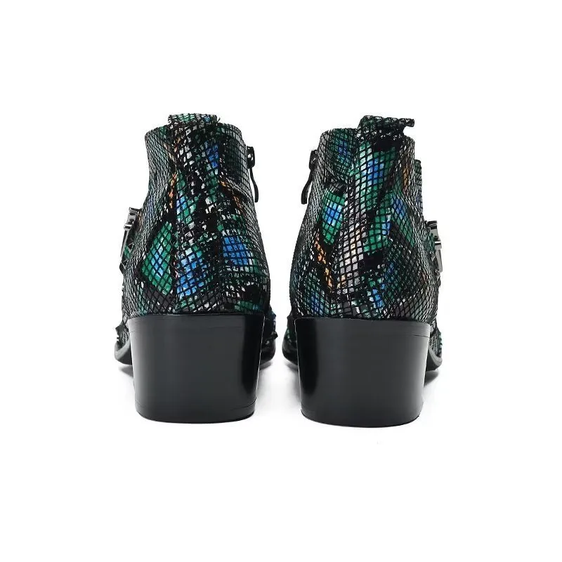 Exotic EleganceLuxe Leather Ankle Boots