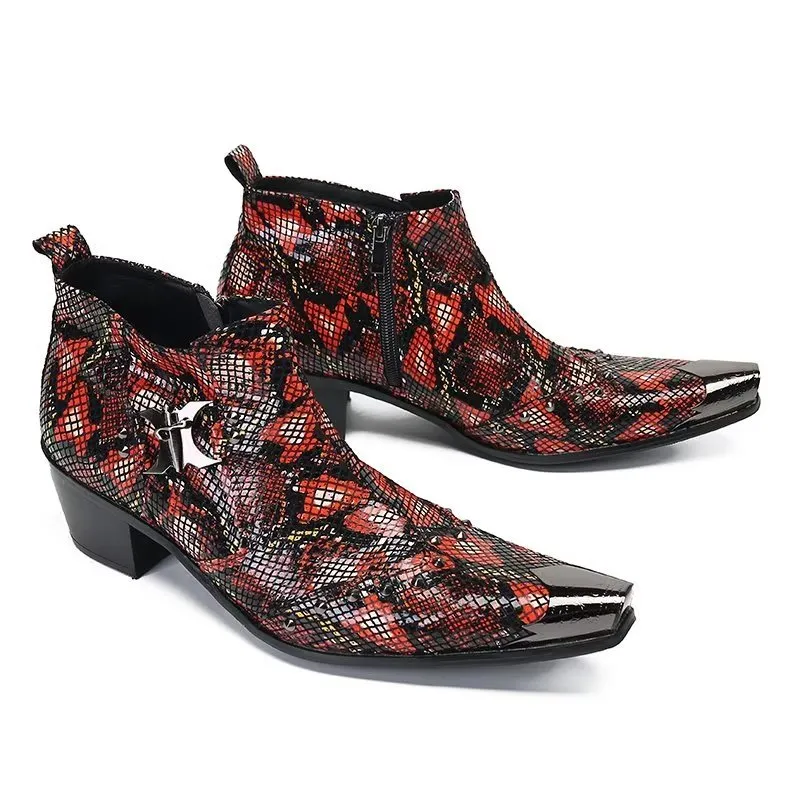 Exotic EleganceLuxe Leather Ankle Boots