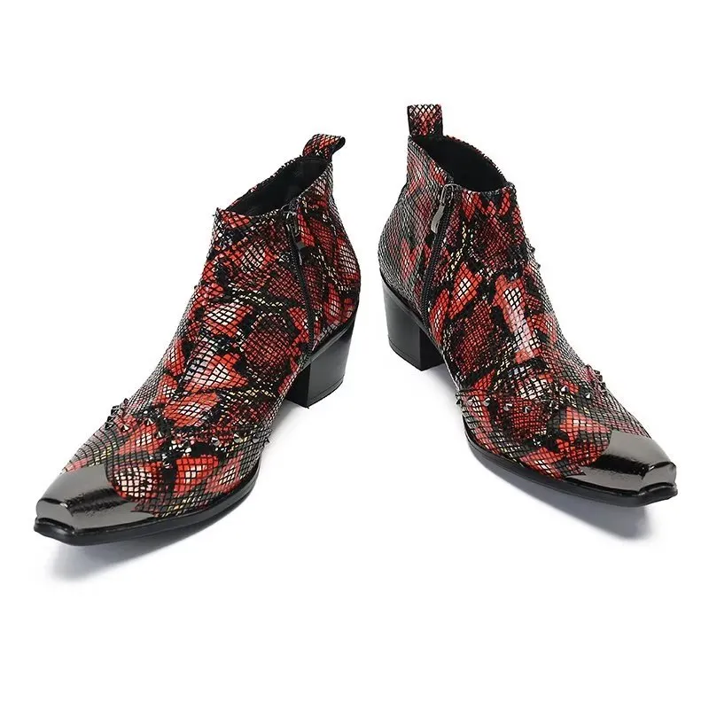 Exotic EleganceLuxe Leather Ankle Boots