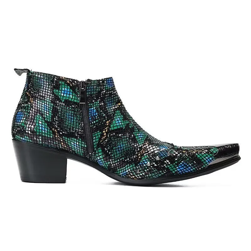 Exotic EleganceLuxe Leather Ankle Boots