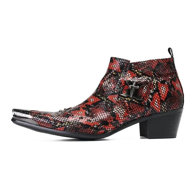 Exotic EleganceLuxe Leather Ankle Boots