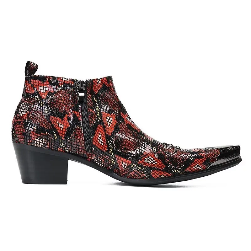 Exotic EleganceLuxe Leather Ankle Boots