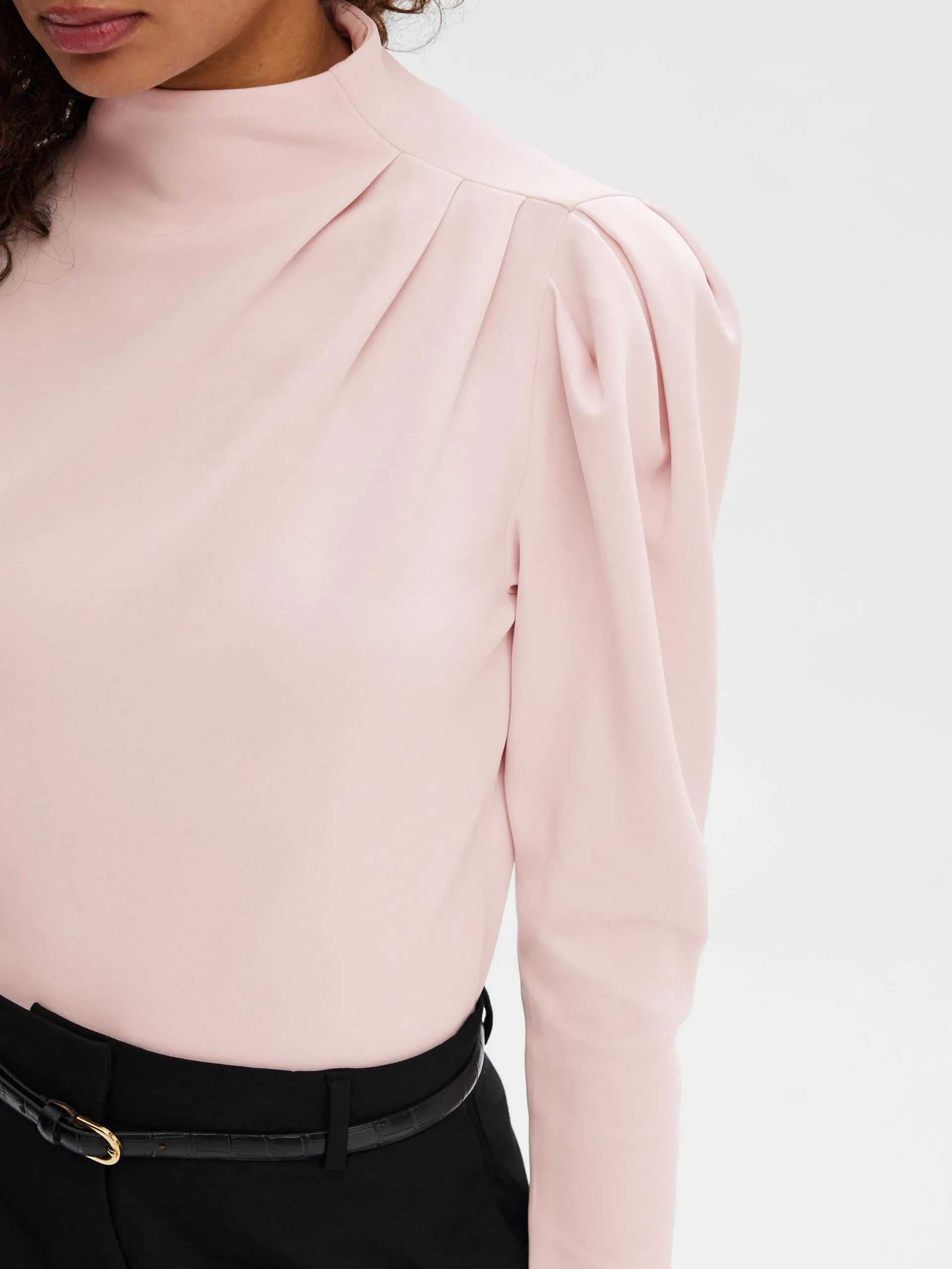 Fenja Ls T-Neck Top - Cradle Pink
