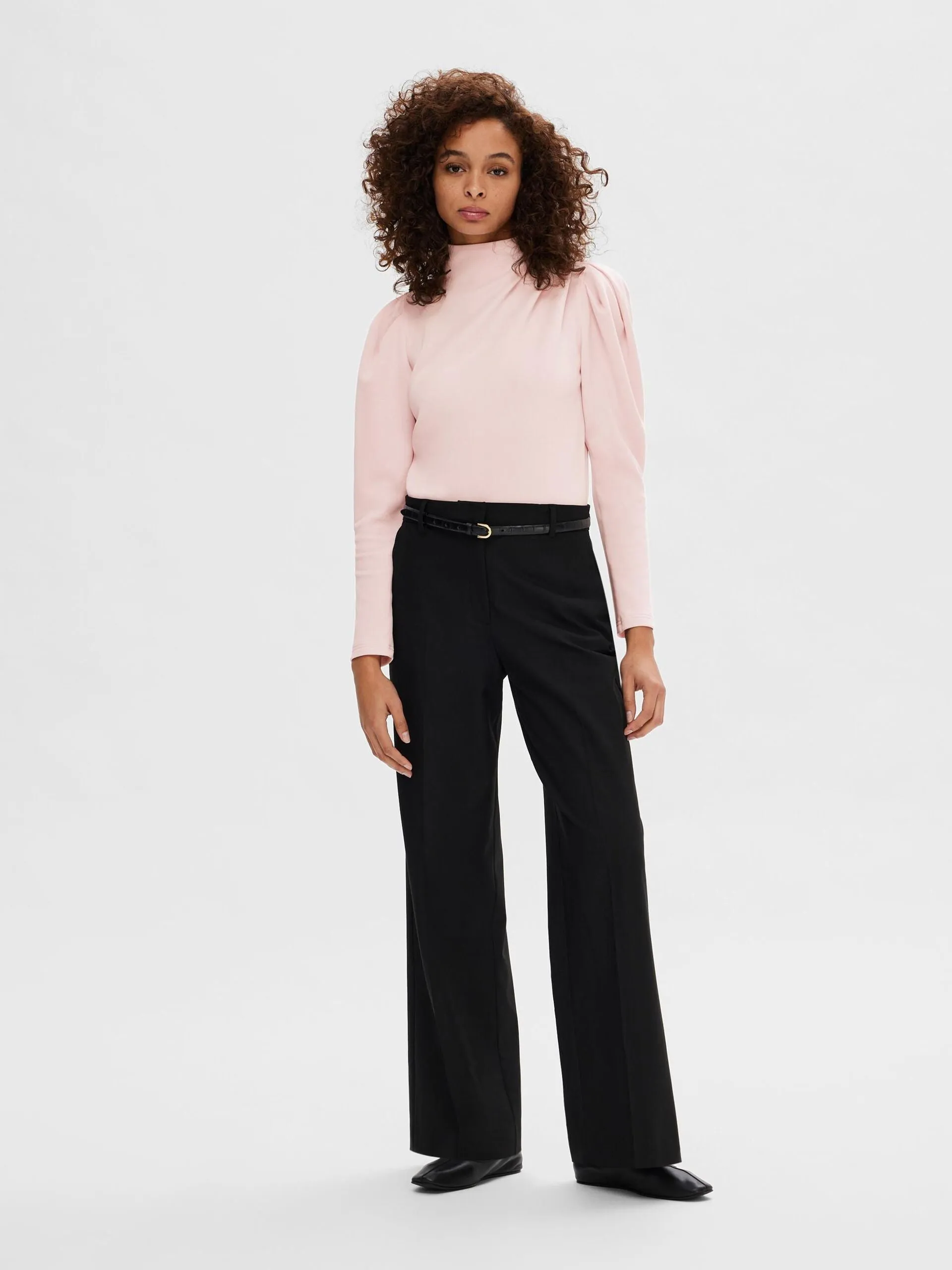 Fenja Ls T-Neck Top - Cradle Pink