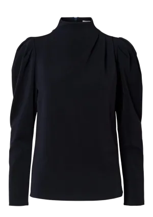 Fenja Ls T-Neck Top - Dark Sapphire