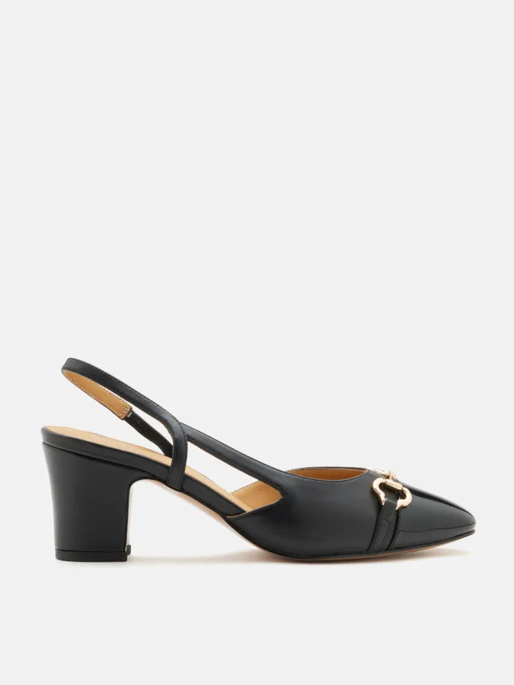 Gloria Horsebit Toe Cap Slingback Heels