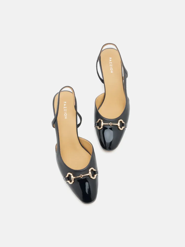 Gloria Horsebit Toe Cap Slingback Heels
