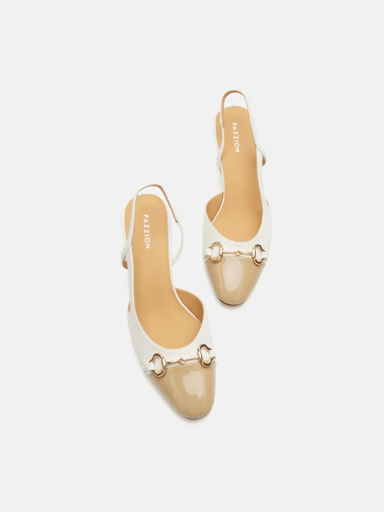 Gloria Horsebit Toe Cap Slingback Heels
