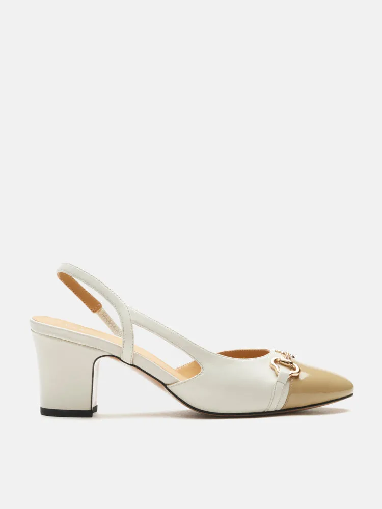 Gloria Horsebit Toe Cap Slingback Heels