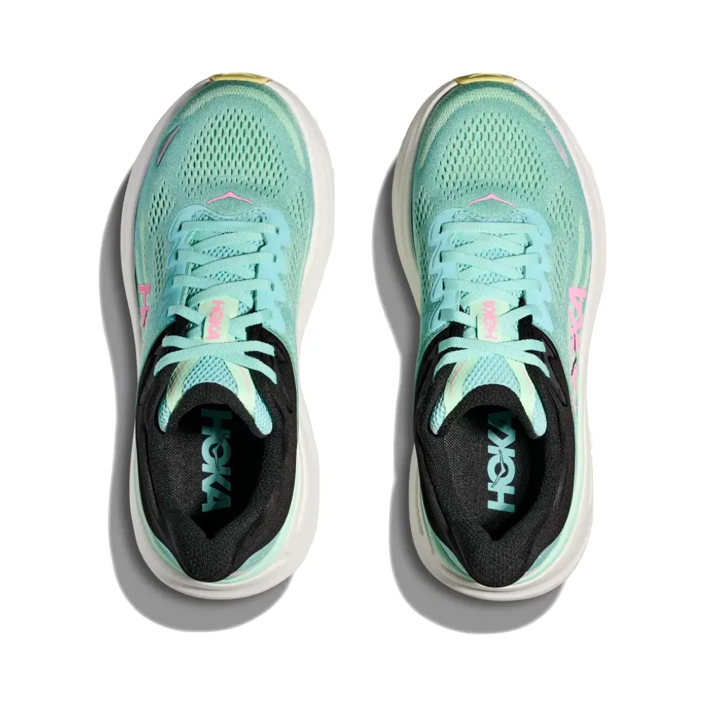 Hoka Women's Bondi 9 Sneaker in Blue Spark/Mint Fluorite
