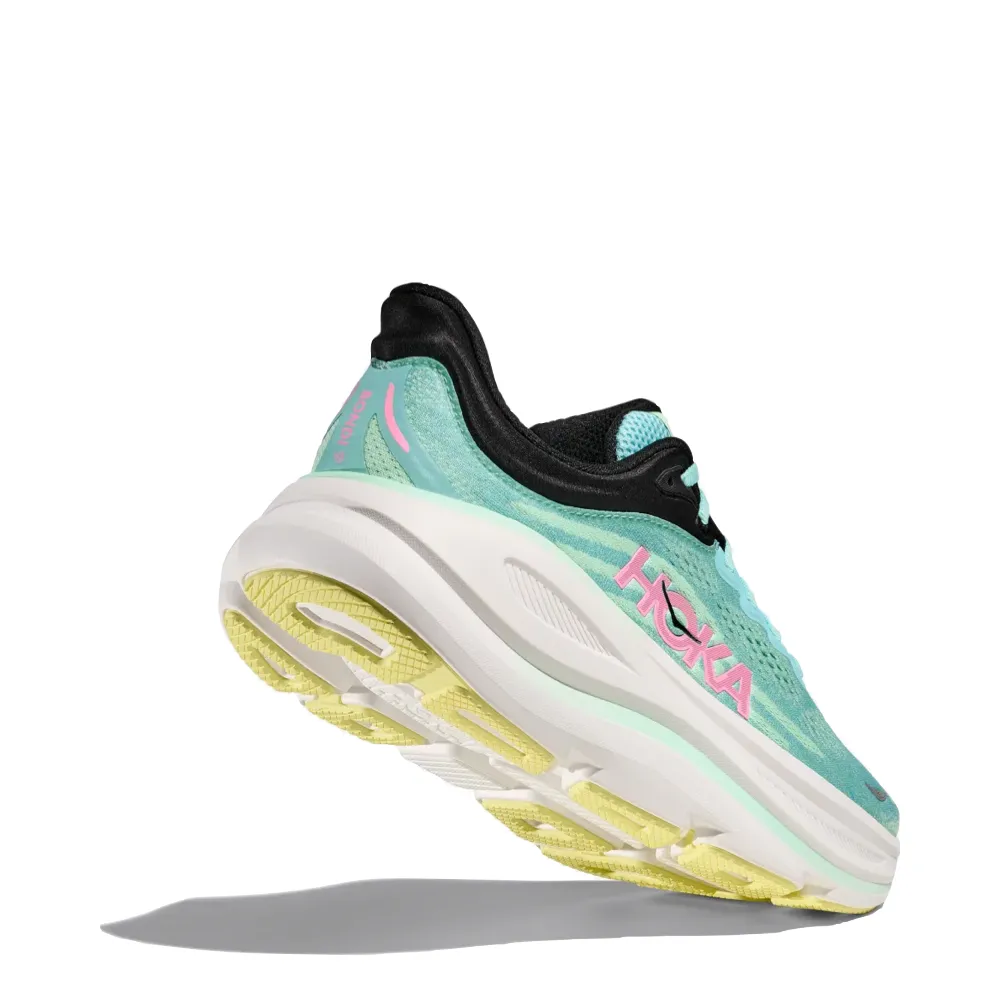 Hoka Women's Bondi 9 Sneaker in Blue Spark/Mint Fluorite