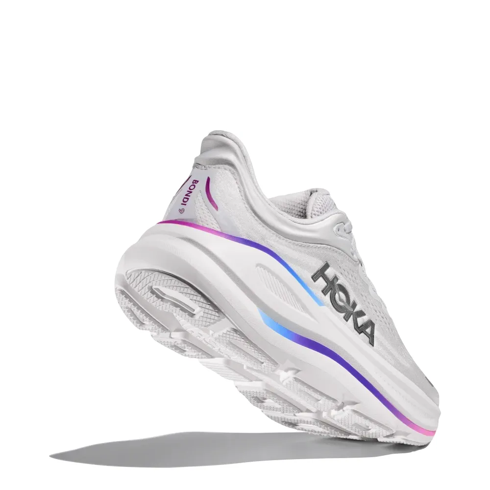 Hoka Women's Bondi 9 Sneaker in Cosmic Grey/White