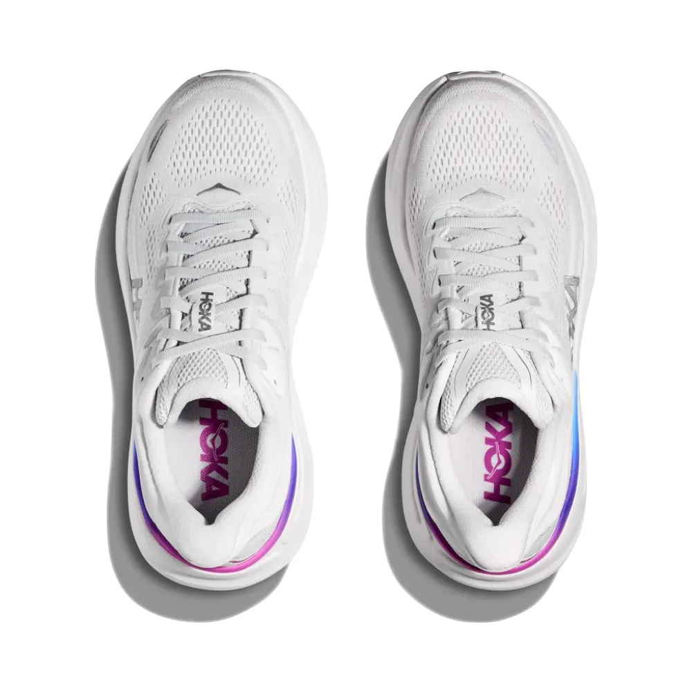 Hoka Women's Bondi 9 Sneaker in Cosmic Grey/White