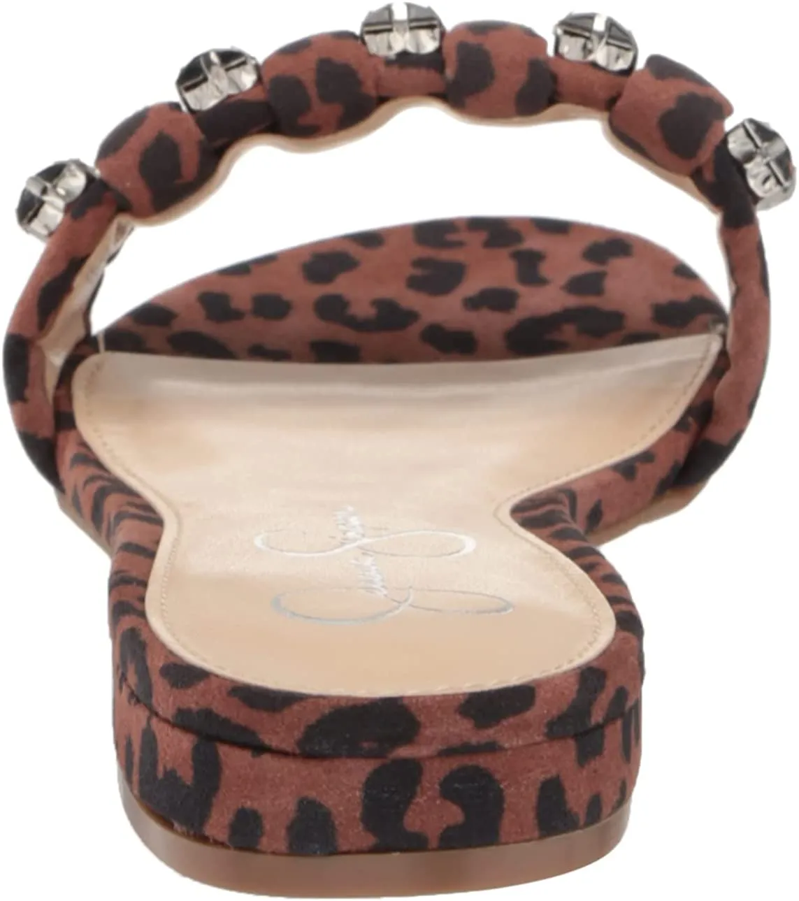 Jessica Simpson Amille Natural/Safari Leopard Print Micro Open Toe Slide Sandals