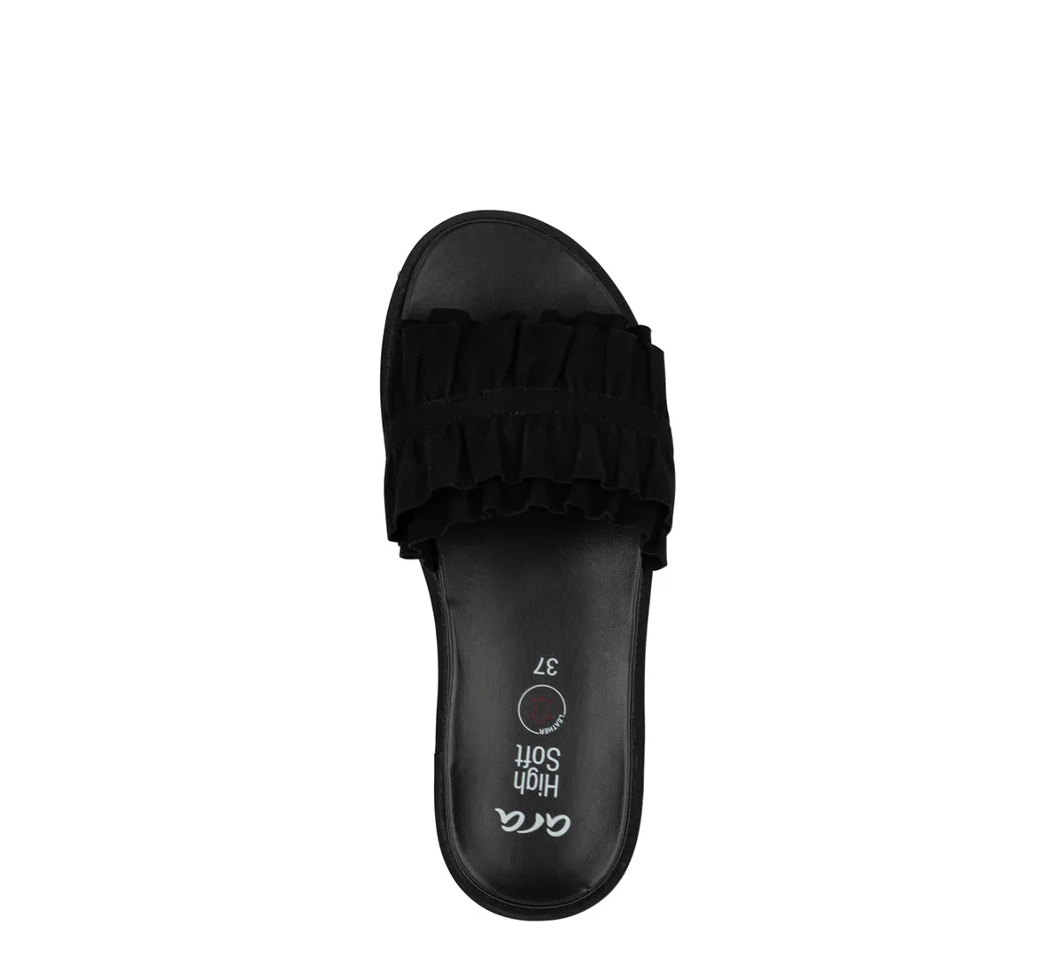 Keyes Women's Ruffle Slide Sandal - Black 01