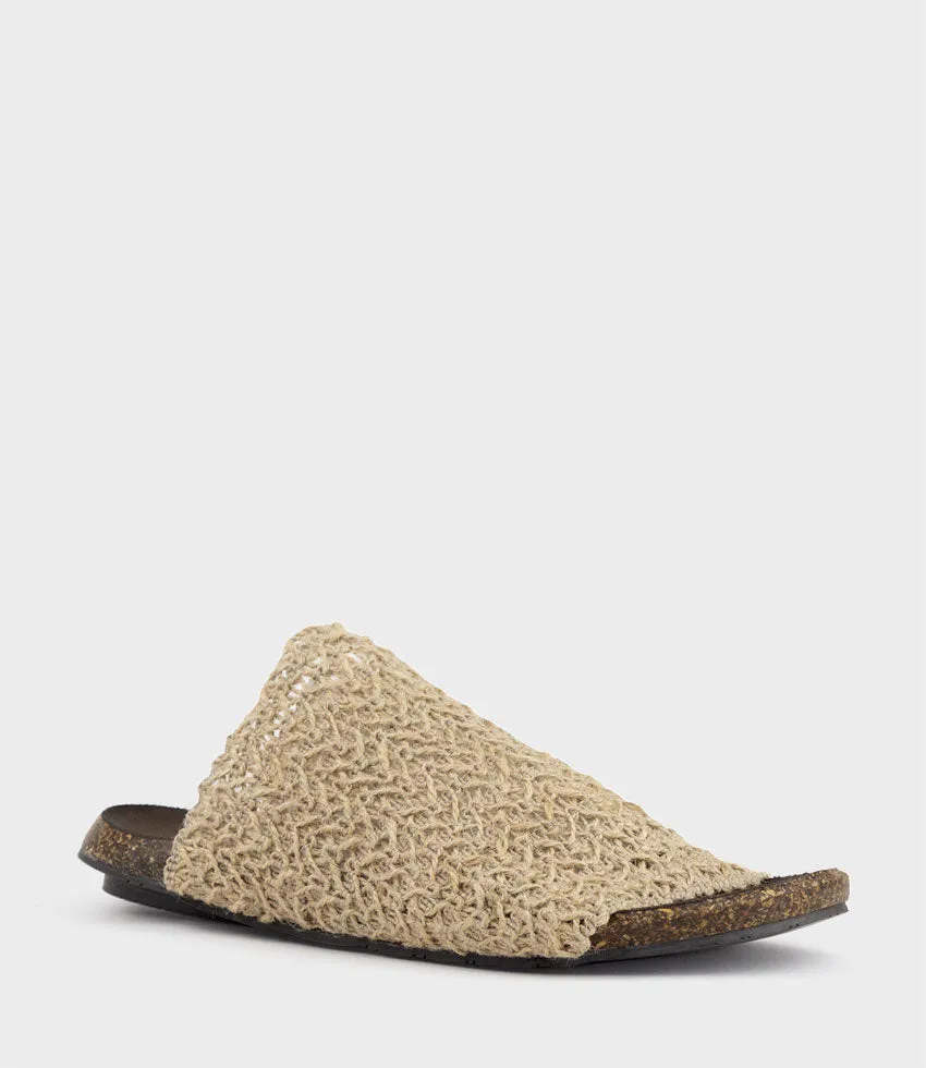 KYNDRA Textured Slide on Footbed in Natural
