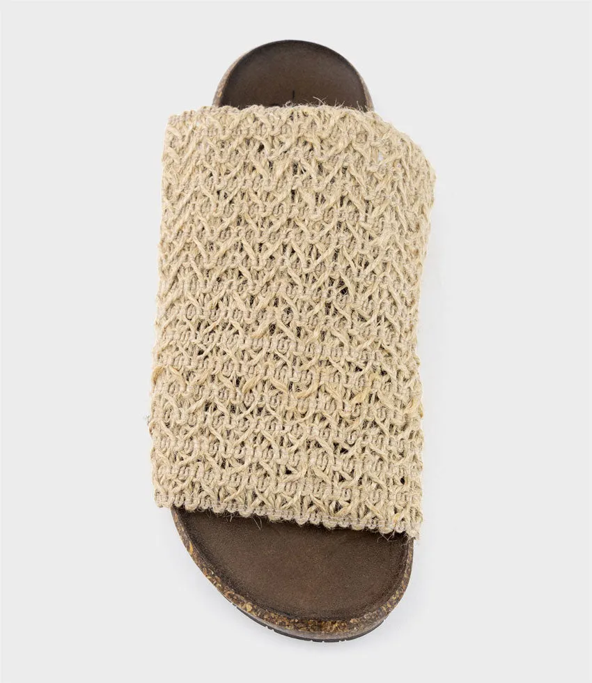 KYNDRA Textured Slide on Footbed in Natural