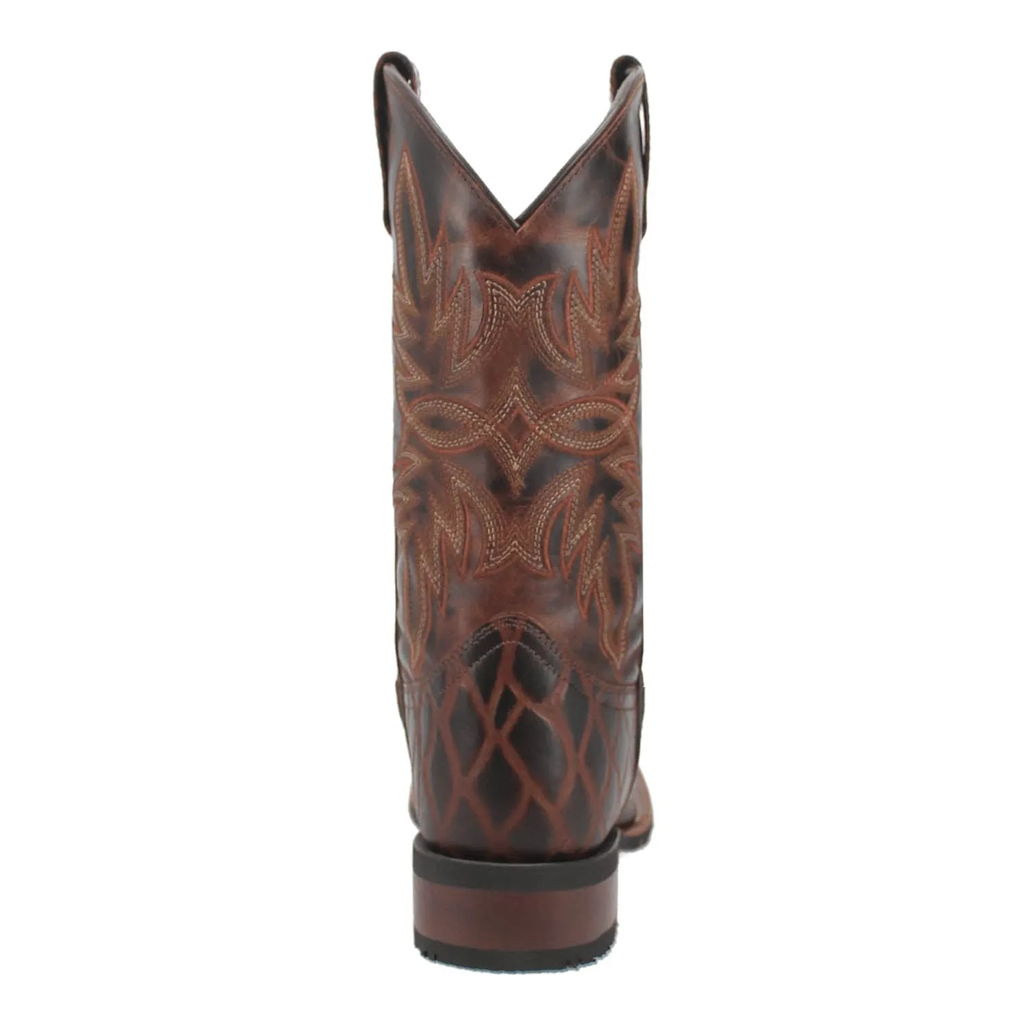 Laredo Mens Grid Rust Leather Cowboy Boots